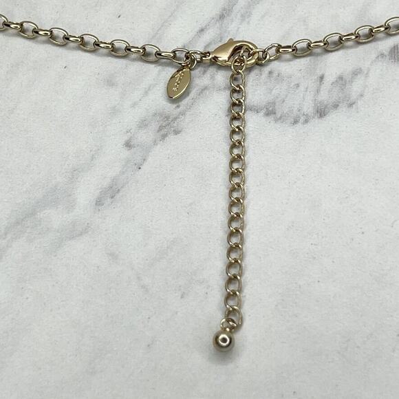 Chico's Gold Tone Long Chain Link Station Necklace - Picture 3 of 9